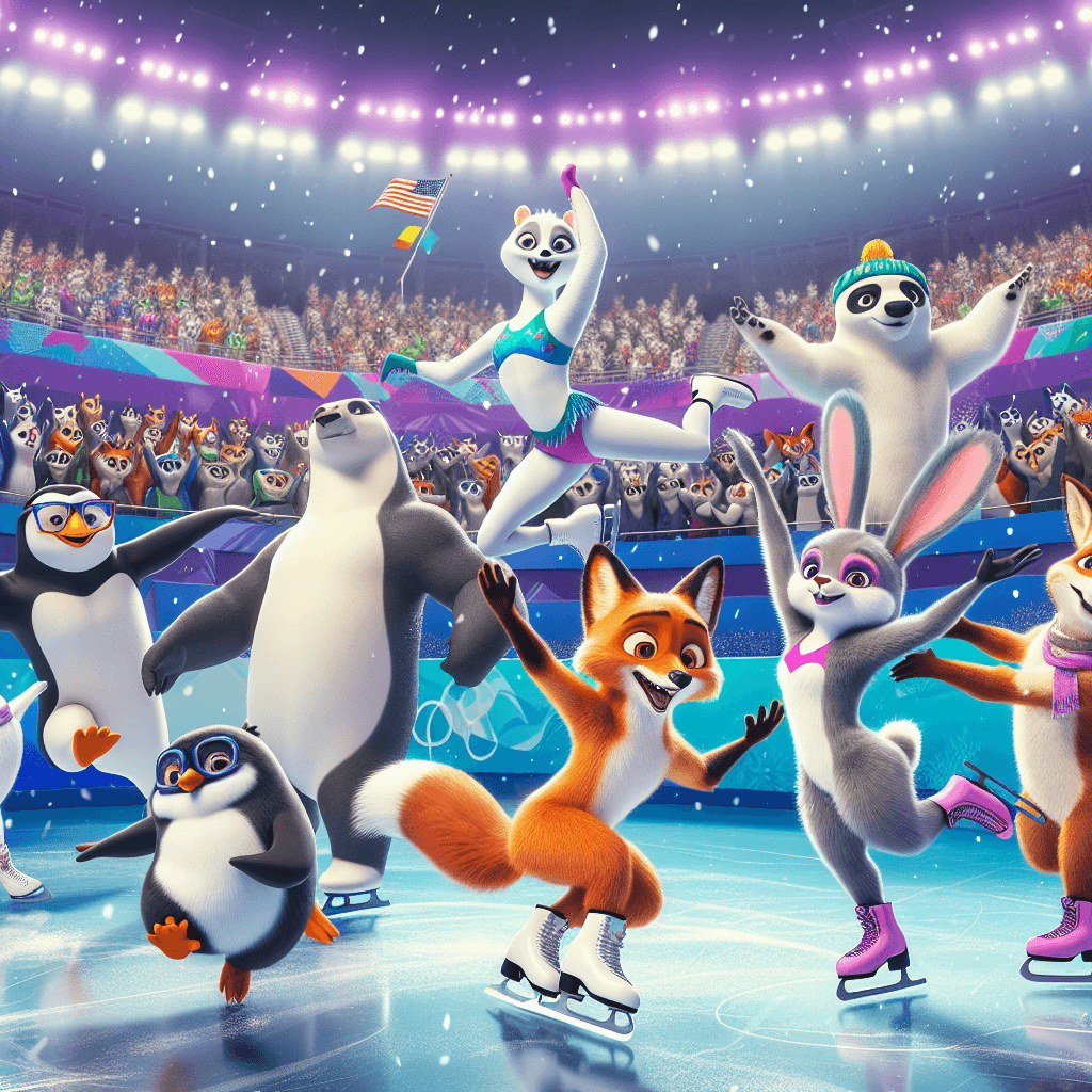 Ice dance coach instructing a pair on the ice, focusing on posture and partnering